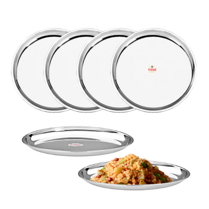 Vinod Stainless Steel / Serving Dish / Salad Plate / Snack Plate, Set of 6 pieces,