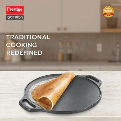 Prestige Cast Iron Scratch Resistant Round Base Dosa Tawa, (30557)