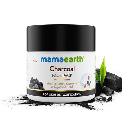 Mamaearth Charcoal Face Pack with Activated Charcoal and Glycolic Acid for Skin Detoxification - 100 g