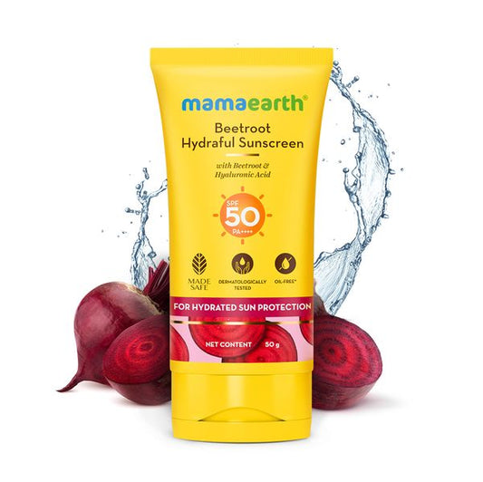 Mamaearth Beetroot Hydraful Sunscreen With Beetroot & Hyaluronic Acid - 50 g