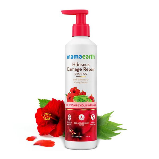 Mamaearth Hibiscus Damage Repair Shampoo With Hibiscus & Curry Leaves - 250ml