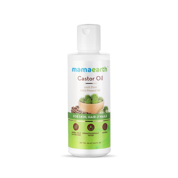 Mamaearth Castor Oil for Healthier Skin, Hair and Nails with 100% Pure and Natural Cold-Pressed Oil, 150ml