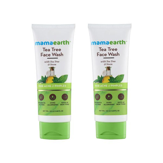 Mamaearth Tea Tree Facewash for acne and pimples, Pack Of 2 - 100ml*2