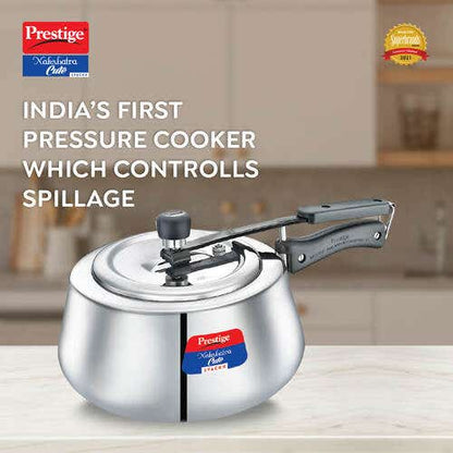 Prestige Nakshatra Cute Svachh Stainless Steel Spillage Control Pressure Cooker (Silver)