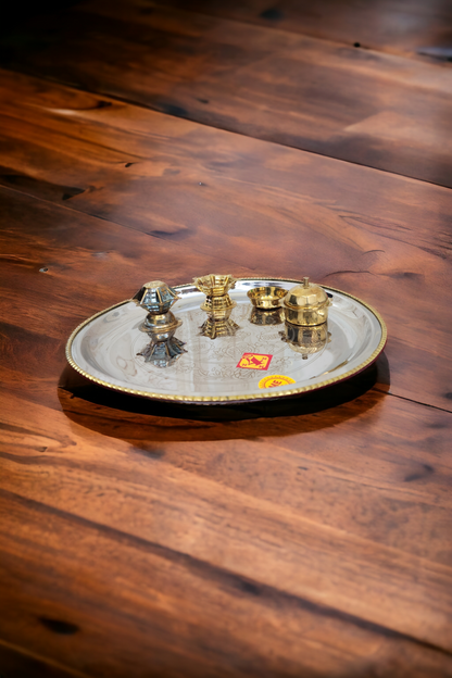 Dhevu Stainless Steel Pooja thali set