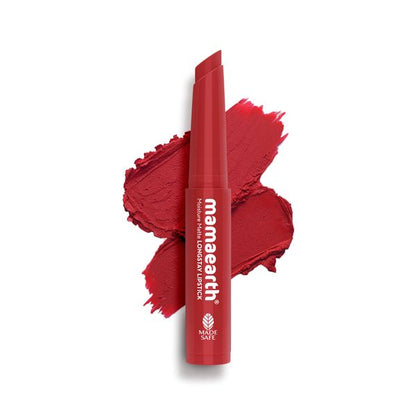 Mamaearth Moisture Matte Longstay Mini Lipstick- 0.7 g | Raspberry Scarlet