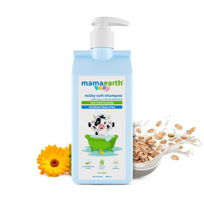 Mamaearth Milky Soft Shampoo with Oats, Milk and Calendula for Babies - 400 ml