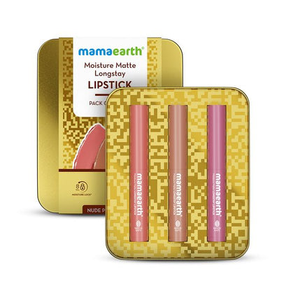 Mamaearth Moisture Matte Long Stay Lipstick Gift Set - Nude Perfection