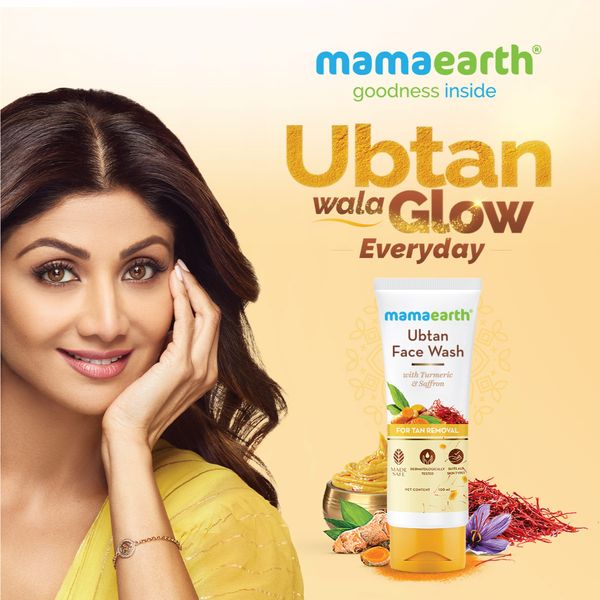 Mamaearth Ubtan Face Wash with Turmeric & Saffron for Tan Removal – 100ml