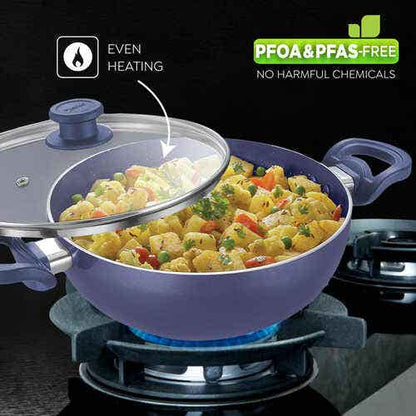 Prestige Ceraglide Ceramic Coating Non-Stick Aluminium Cookware Deep Kadai (38260)