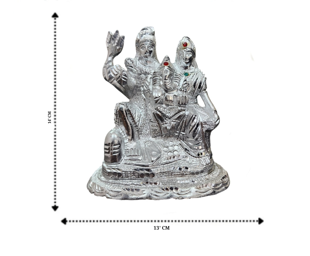 Lord Shiva Parivar Idol Silver Metal