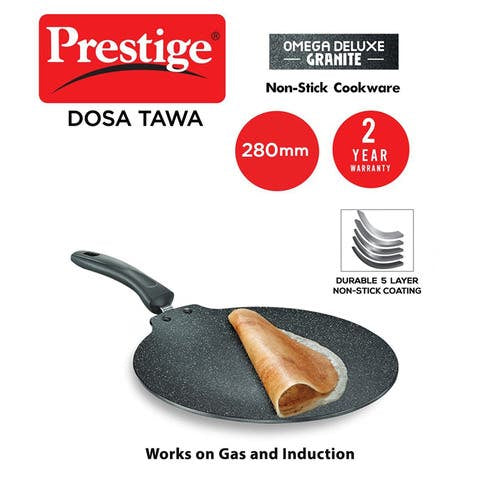 Prestige Omega Deluxe Granite-finish Coated Aluminium Non-Stick Dosa Tawa (36861)