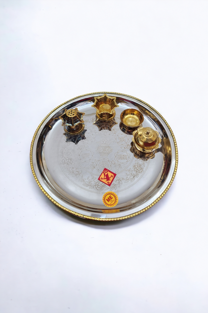 Dhevu Stainless Steel Pooja thali set