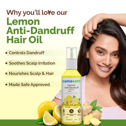 Mamaearth Lemon Anti-Dandruff Hair Oil with Lemon & Ginger for Dandruff & Itch-Free Scalp - 100 ml