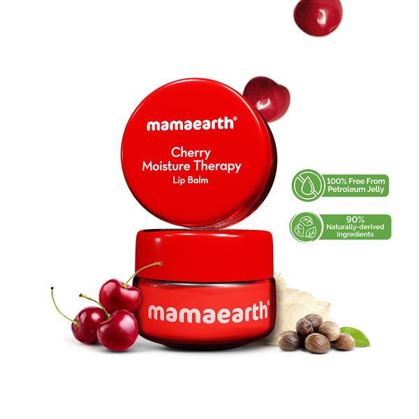 Mamaearth Cherry Moisture Therapy Lip Balm with Cherry & Vitamin E for Dry & Chapped Lips- 15 g