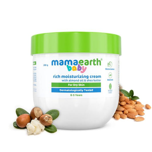 Mamaearth Rich Moisturizing Cream With Almond Oil & Shea Butter For Dry Skin - 200 g