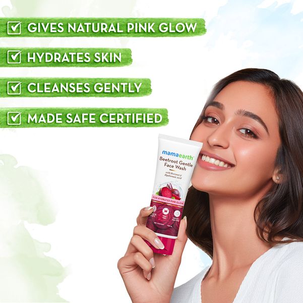 Mamaearth Beetroot Gentle Face Wash With Beetroot & Hyaluronic Acid - 100 ml (Pack of 2)