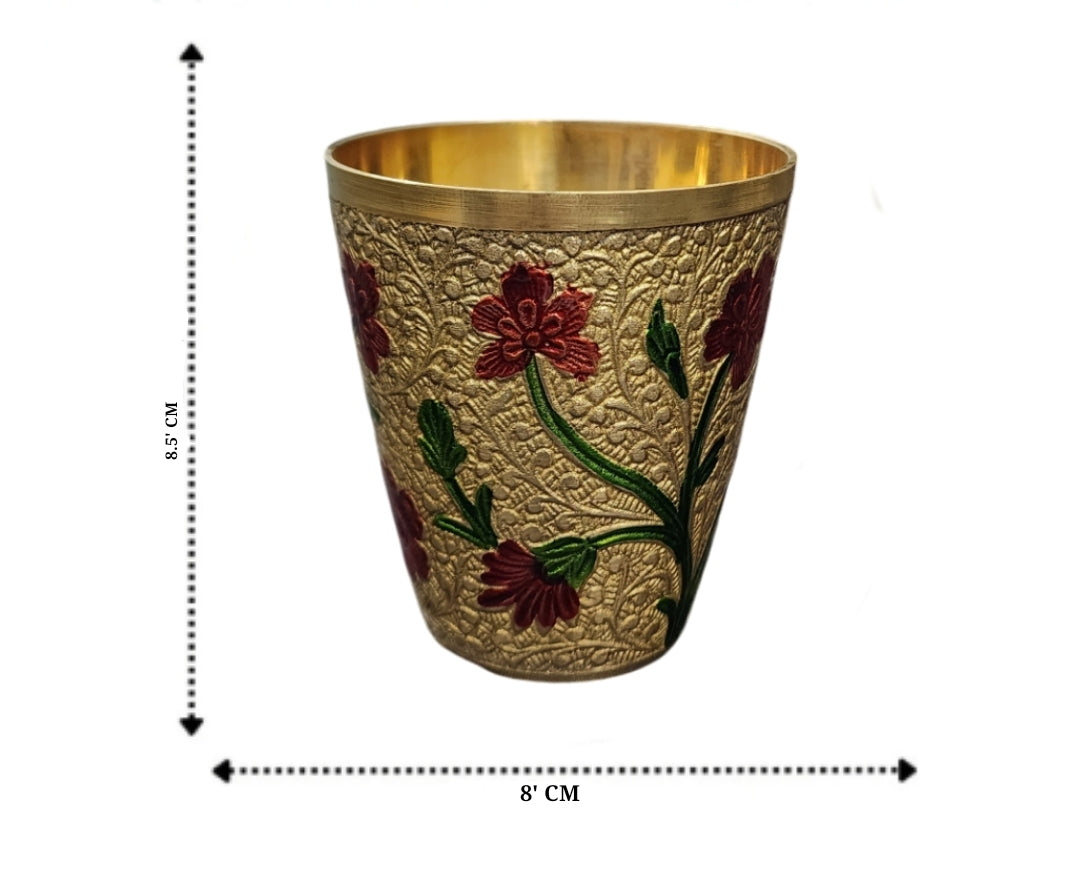 Brass Minakari Design Glass