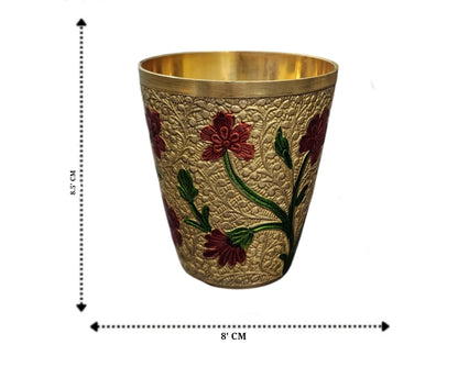 Brass Minakari Design Glass