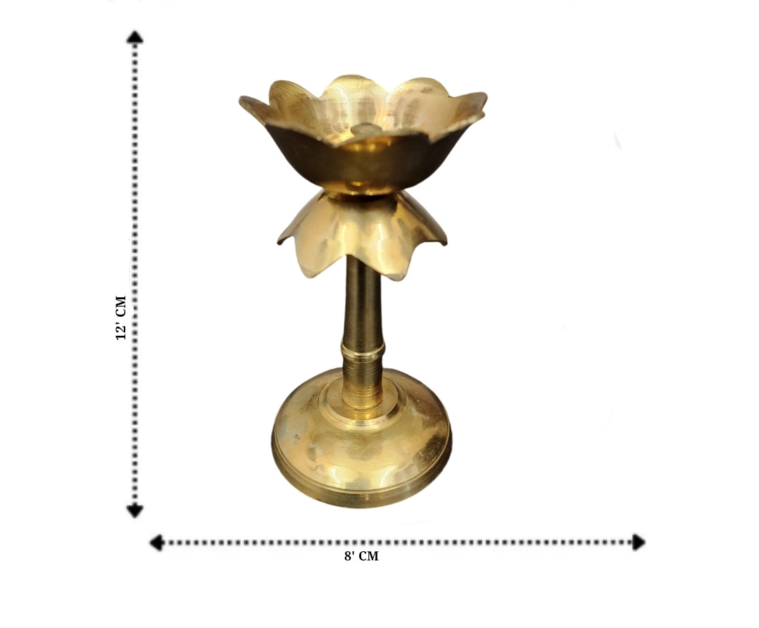 Dhevu Brass Lotus Design Diya