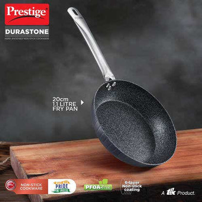 Prestige Durastone Hard Anodised 6 Layer Non-Stick Fry Pan, (Black)