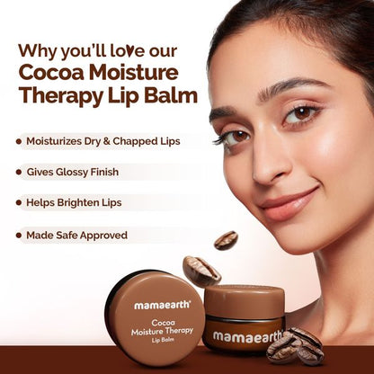 Mamaearth Cocoa Moisture Therapy Lip Balm with Cocoa Butter & Coffee for Dry & Chapped Lips 15 g