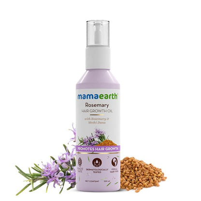 Mamaearth Rosemary Hair Growth Oil with Rosemary & Methi Dana for Promoting Hair Growth - 100 ml