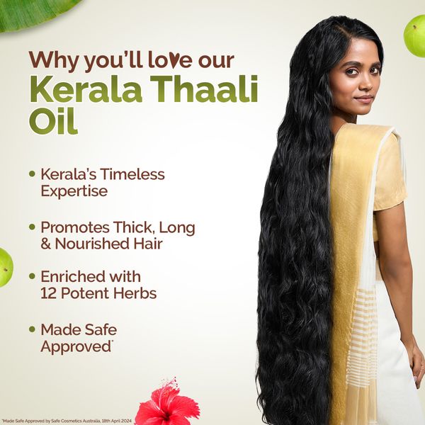 Mamaearth Kerala Thaali Hair Oil with Hibiscus, Bhringraj, Methi Dana & Amla for Thick & Long Hair - 150 ml