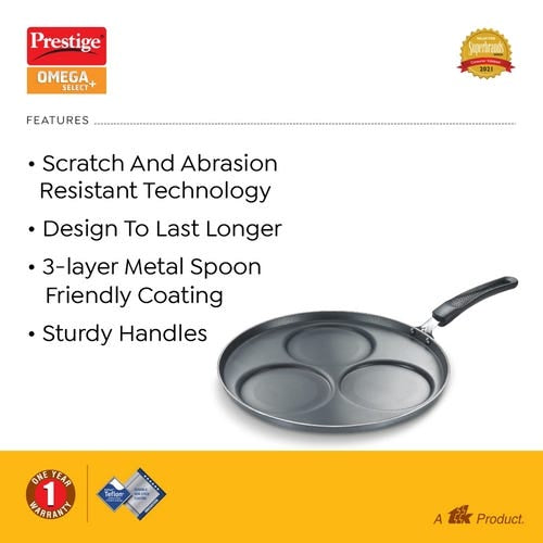 Prestige Omega Select Plus 3-Layer Metal Spoon-friendly Set Dosa Tawa (30883)