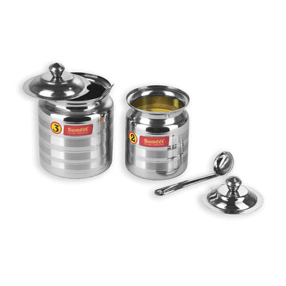 Sumeet Stainless Steel Oil and Ghee Pot Set - 350ML 500ML