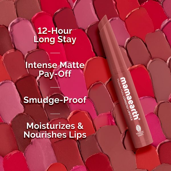 Mamaearth Moisture Matte Longstay Mini Lipstick- 0.7 g | Candyfloss Pink