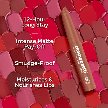 Mamaearth Moisture Matte Longstay Mini Lipstick- 0.7 g | Raspberry Scarlet