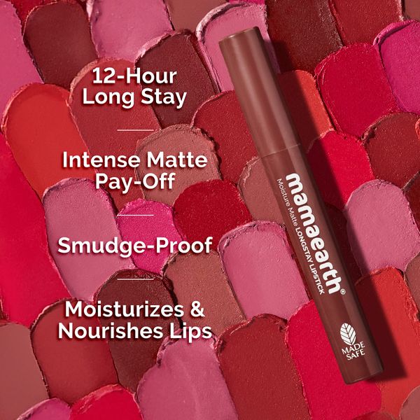 Mamaearth Moisture Matte Longstay Lipstick -2g | Cherry Punch