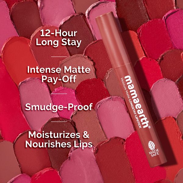 Mamaearth Moisture Matte Long Stay Lipstick - 2g | Cinnamon Nude