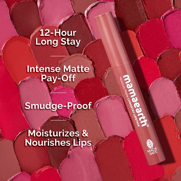 Mamaearth Moisture Matte Longstay Lipstick - 2g | raisin punch