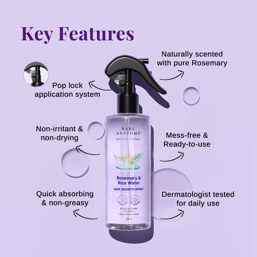 Bare Anatomy Rosemary & Rice Water Hair Growth Spray