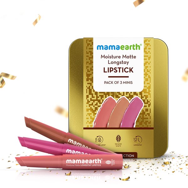 Mamaearth Moisture Matte Long Stay Lipstick Gift Set - Nude Perfection