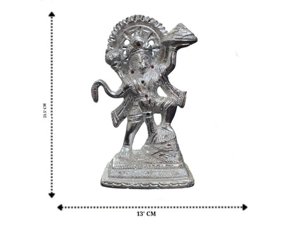 White Metal Hanuman Ji Murti