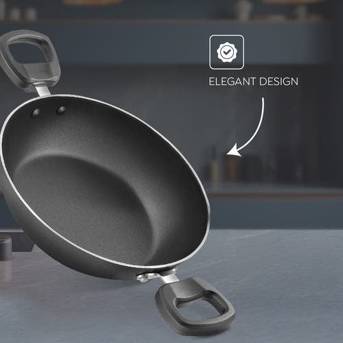 Judge by Prestige Everyday Non-Stick Kadhai| Low Oil Cooking | Easy to Clean | Cool Touch Handles