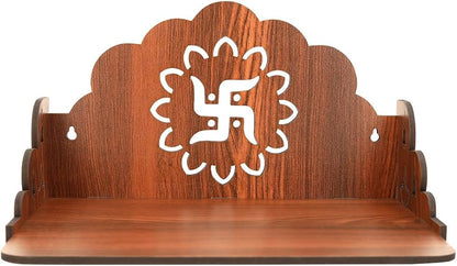 Wooden Puja Mandir for Home Wall Mounted Wooden