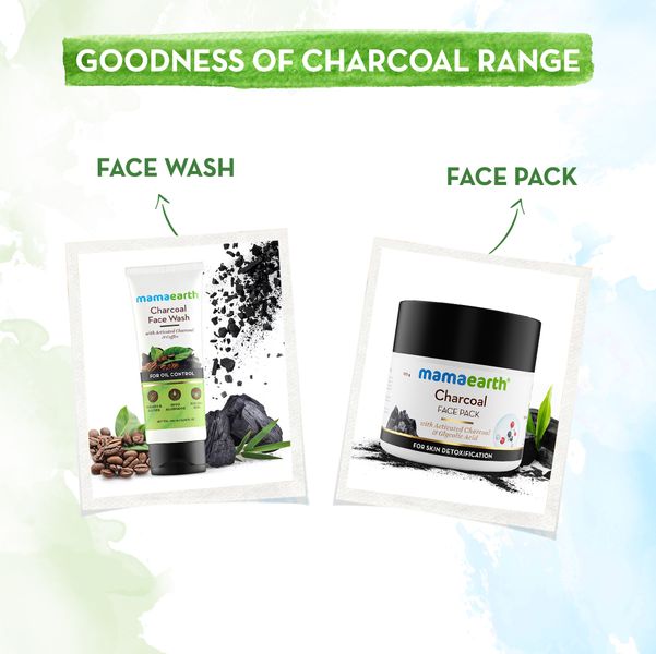 Mamaearth Charcoal Face Pack with Activated Charcoal and Glycolic Acid for Skin Detoxification - 100 g