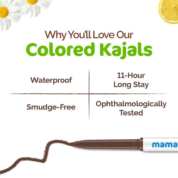 Mamaearth Long Stay Colored Kajal for 11-Hour Long Stay - Woody Brown