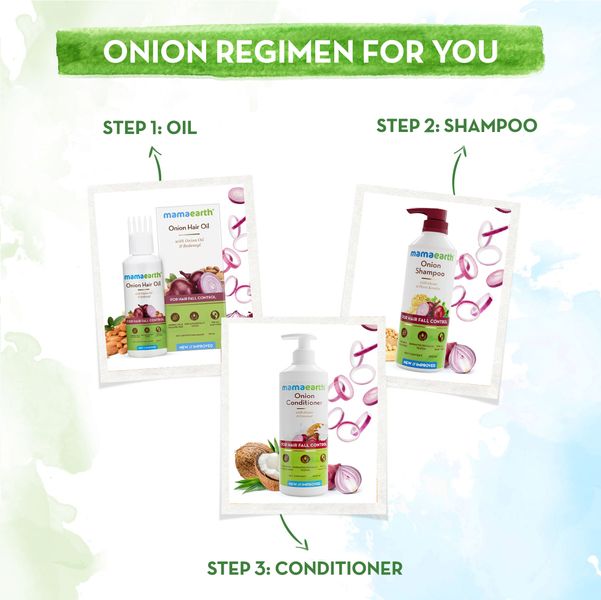 Mamaearth Onion Hair Fall Control Combo - 650 ml + 400 ml