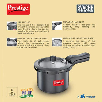 Prestige Svachh Hard Anodised Spillage Control Pressure Cooker (20223)