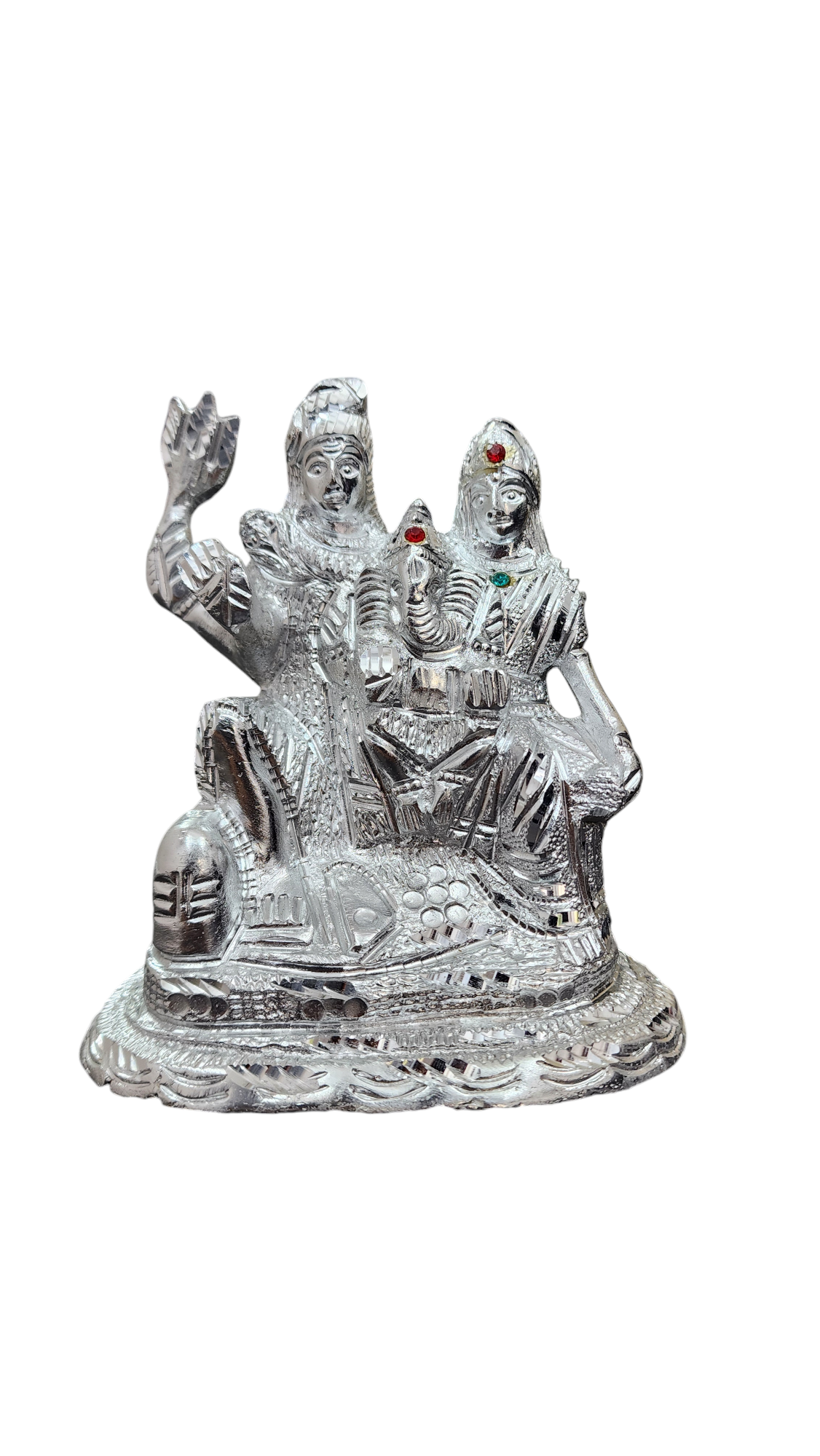 Lord Shiva Parivar Idol Silver Metal