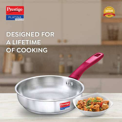 Prestige Platina Popular Stainless Steel Unique Impact Forged Bottom Fry Pan (36878)