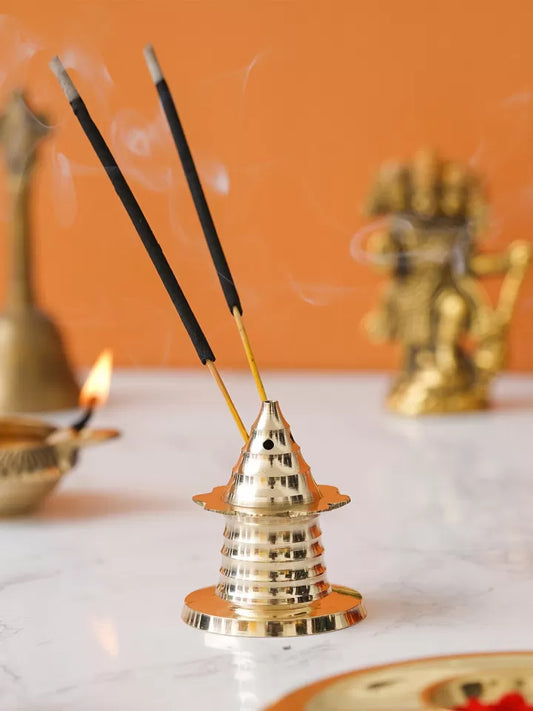 Dhevu Brass Gold Incense Stick Holder