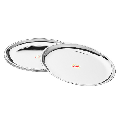 Vinod Stainless Steel / Serving Dish / Salad Plate / Snack Plate, Set of 6 pieces,