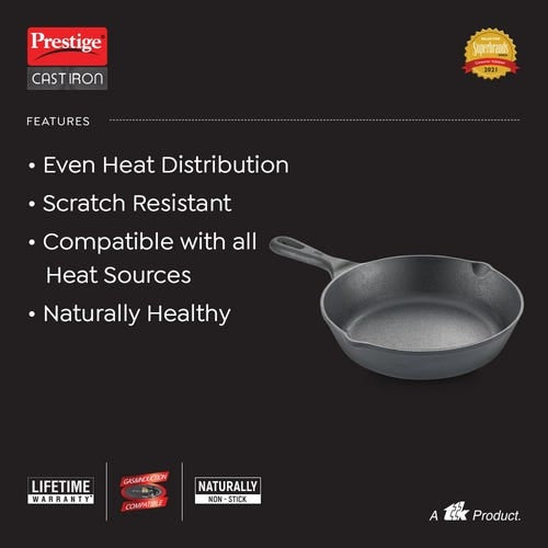 Prestige Cast Iron Scratch Resistant Round Base Fry Pan (30558)