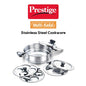 Prestige Stainless Steel Induction Base Multi-Kadai with Glass Lid (Dhokla Plate, Patra Plate, Idli Plates), 22cm (36016)